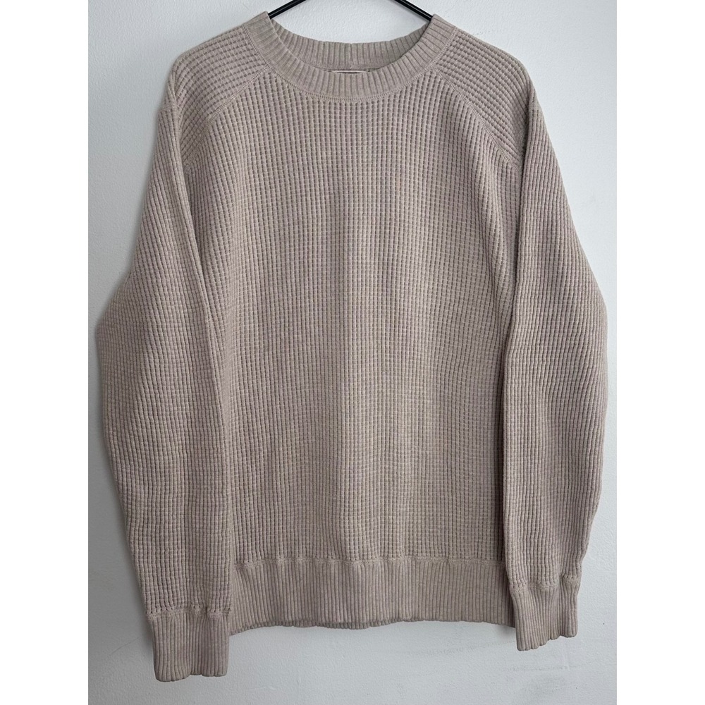 Wallace & Barnes Mens XXL Beige Waffle Knit Thermal Crewneck Sweater‎ Raglan
